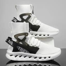 YRZL Men's High Top Mesh Sneakers Lightweight Breathable Fashion Casual Walking Shoes for Men Comfortable Running Shoes for Men