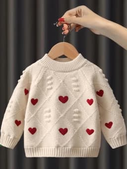 Girls Sweater Spring & Fall New Style Children's Tops Girls Thickened Knitted Bottoming Shirt
