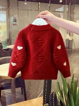 Girls Sweater Spring & Fall New Style Children's Tops Girls Thickened Knitted Bottoming Shirt