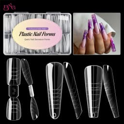 BNG 120/140pcs Double Upper Molds for Nail Extensions Full Cover Dual Forms Almond Dual System Nail Molds Salon Manicure