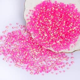 10000Pcs Hot Pink AB Flatback Resin Rhinestones, 2mm-6mm Faux Nail Gems Crystal Bead for Crafts DIY Nail Art Charms Supplies