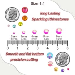 10000Pcs Hot Pink AB Flatback Resin Rhinestones, 2mm-6mm Faux Nail Gems Crystal Bead for Crafts DIY Nail Art Charms Supplies