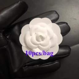 10pcs/bag Size 7.5cm White . Flower Sticker Brooches -- Decoration for Gift box, Paty Wedding