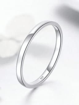 925 Sterling Silver Simple Classic Zircon 2MM Flat Aperture Ring For Women Engagement Wedding Luxury High Quality Fine Jewelry