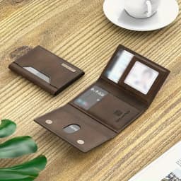 1pc Men's RFID Blocking Business Card Holder, Large Capacity Multiple Card Slots Wallet With Transparent Pocket, Three-fold