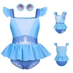 Girls Summer Swimming Baby Kids One-Piece Bathing Princess Elsa Bikini Suit Swimwear Swimsuit Children Princess Costume 2-10Yrs