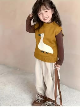 Children's Knitted Vest for Boys and Girls, Spring and Autumn New Style, Baby Sweater Pullover, Loose Outerwear, Korean Style Trendy