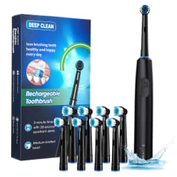 Rotating Electric Toothbrush Set for Adult Teeth Whitening Teeth Brushes 3D Round Head Soft Brush Type-C Electric Toothbrush