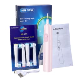 Rotating Electric Toothbrush Set for Adult Teeth Whitening Teeth Brushes 3D Round Head Soft Brush Type-C Electric Toothbrush