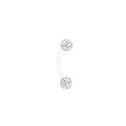 Coated Crystal Silicone 16g 1.2mm Eyebrow Ring Flexible Bioflex 6/8/10/12mm Bar Monroe Lip Curved Barbell Piercing
