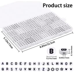 Beadsky Alphabet Bead, 840/1400PCS bracelet making kit 28 styles of DIY beaded bracelet kit Alphabet bead craft