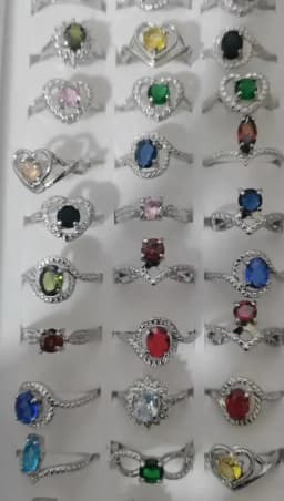 25Pcs/Lot Fashion Luxury Colorful Rhinestone Rings For Women Mix Style Engagement Wedding Jewelry Party Gifts Wholesale