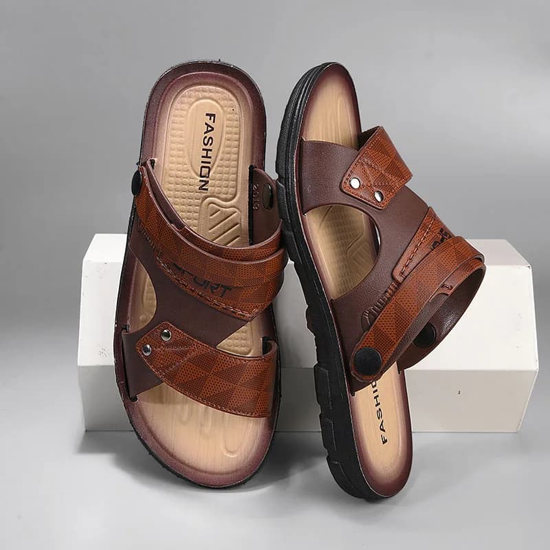 Fashion Sandals Men Summer Comfortable Adult Men's Casual Slippers Beach Shoes For Men Non-slip Open-toe Sandals Male