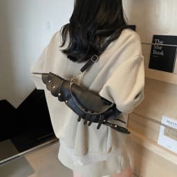 PU Zipper Commuting Crossbody Bags Lobster Shape Niche 2025 High Quality Ladies Bags Solid Color Rivet Fashion Shoulder Bags