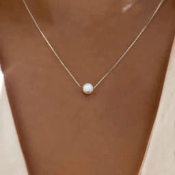 925 Sterling Silver Luxury Fashion White 6MM 8MM 10MM Mother of Pearl Pendant Necklace for Women Wedding Jewelry Accessories