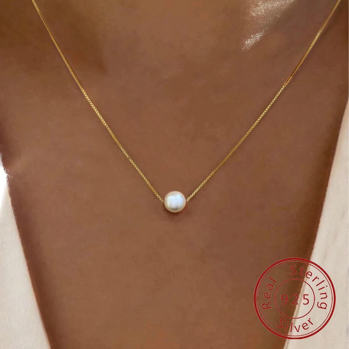 925 Sterling Silver Luxury Fashion White 6MM 8MM 10MM Mother of Pearl Pendant Necklace for Women Wedding Jewelry Accessories