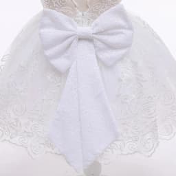 Toddler Girls Lace Bow Dress Backless Princess Dress+Headband Elegant Baby 1st Birthday Party Baptism Infant Wedding Prom Gown