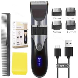 Hair Clipper Trimmer With Comb And 4 Caps,Haircut Blade,Body Hair Sideburns Trimmer Low Noise Rechargeable Hair Cutting Machine
