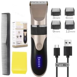 Hair Clipper Trimmer With Comb And 4 Caps,Haircut Blade,Body Hair Sideburns Trimmer Low Noise Rechargeable Hair Cutting Machine
