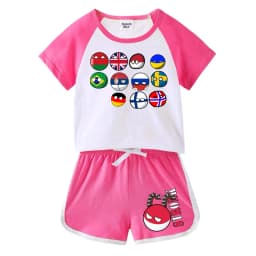Countryball Polandballs Clothes for Summer Toddler Girls Clothes Children Top Child Tracksuit Boys Suit Child House Clothing