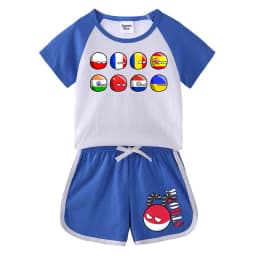 Countryball Polandballs Clothes for Summer Toddler Girls Clothes Children Top Child Tracksuit Boys Suit Child House Clothing