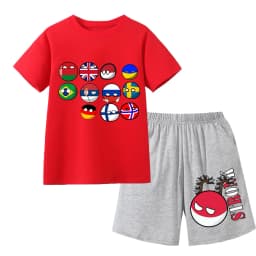 Countryball Polandballs Clothes for Summer Toddler Girls Clothes Children Top Child Tracksuit Boys Suit Child House Clothing