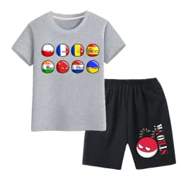 Countryball Polandballs Clothes for Summer Toddler Girls Clothes Children Top Child Tracksuit Boys Suit Child House Clothing