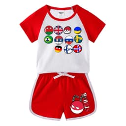 Countryball Polandballs Clothes for Summer Toddler Girls Clothes Children Top Child Tracksuit Boys Suit Child House Clothing