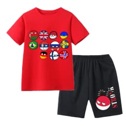 Countryball Polandballs Clothes for Summer Toddler Girls Clothes Children Top Child Tracksuit Boys Suit Child House Clothing
