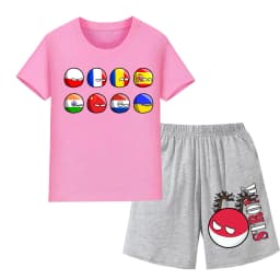 Countryball Polandballs Clothes for Summer Toddler Girls Clothes Children Top Child Tracksuit Boys Suit Child House Clothing