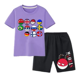 Countryball Polandballs Clothes for Summer Toddler Girls Clothes Children Top Child Tracksuit Boys Suit Child House Clothing