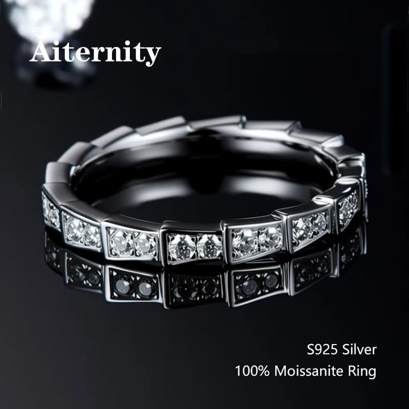 100% Pass Diamond Tester Pen Moissanite Ring Matching Wedding Diamond Band for Women 925 Sterling Silver Female Single Tail Ring