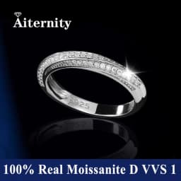 100% Pass Diamond Tester Pen Moissanite Ring Matching Wedding Diamond Band for Women 925 Sterling Silver Female Single Tail Ring