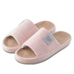 Summer Women Home Slippers Linen Summer Lightweight Flat Sandals Breathable Comfortable Non-Slip Slides Indoor Men Slippers