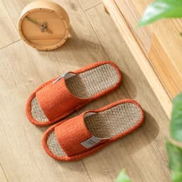 Summer Women Home Slippers Linen Summer Lightweight Flat Sandals Breathable Comfortable Non-Slip Slides Indoor Men Slippers