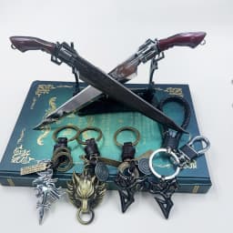 22cm Lion Heart Gunblade with Keychain FF VIII Game Merchandise Squall Leonhart Metal Blade Model for Home Decoration Collection