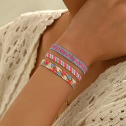 ZHONGVI Hand woven Miyuki Beaded bracelet set with popular design for Women Crystal Armband Fashion Accessories
