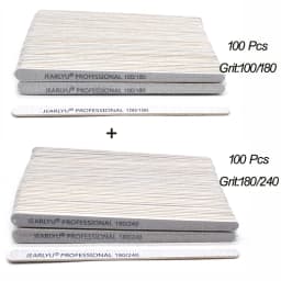 100/200pcs Wooden Nail File 100/180/240 Grey Sandpaper Buffer Professional Files Pedicure Manicure Polishing Tools Wholesale