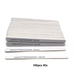 100/200pcs Wooden Nail File 100/180/240 Grey Sandpaper Buffer Professional Files Pedicure Manicure Polishing Tools Wholesale