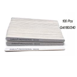 100/200pcs Wooden Nail File 100/180/240 Grey Sandpaper Buffer Professional Files Pedicure Manicure Polishing Tools Wholesale