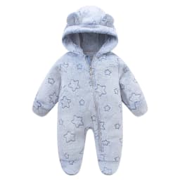 Newborn Baby Flannel Rompers Soft Warm Autumn Winter Bodysuit for Boys & Girls Cartoon Print Jumpsuit 0-19M Newborn Baby Clothes