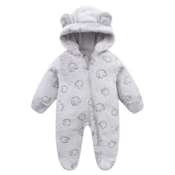Newborn Baby Flannel Rompers Soft Warm Autumn Winter Bodysuit for Boys & Girls Cartoon Print Jumpsuit 0-19M Newborn Baby Clothes