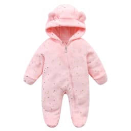 Newborn Baby Flannel Rompers Soft Warm Autumn Winter Bodysuit for Boys & Girls Cartoon Print Jumpsuit 0-19M Newborn Baby Clothes