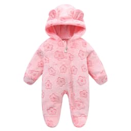 Newborn Baby Flannel Rompers Soft Warm Autumn Winter Bodysuit for Boys & Girls Cartoon Print Jumpsuit 0-19M Newborn Baby Clothes