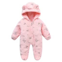 Newborn Baby Flannel Rompers Soft Warm Autumn Winter Bodysuit for Boys & Girls Cartoon Print Jumpsuit 0-19M Newborn Baby Clothes