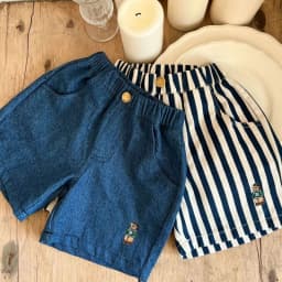 Ircomll New Classic Shorts for Boys Baby Cotton Stripe Elastics Waist Casual Summer Toddler Shorts Lightweight 9m-4 Years