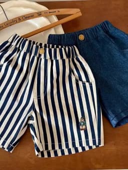 Ircomll New Classic Shorts for Boys Baby Cotton Stripe Elastics Waist Casual Summer Toddler Shorts Lightweight 9m-4 Years