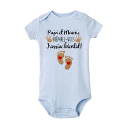 Grandpa and Grandma Get Ready I'll Be Here Soon Print Baby Romper Pregnancy Announcement Infant Bodysuit Outfit Newborn Jumpsuit