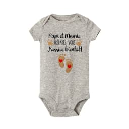 Grandpa and Grandma Get Ready I'll Be Here Soon Print Baby Romper Pregnancy Announcement Infant Bodysuit Outfit Newborn Jumpsuit