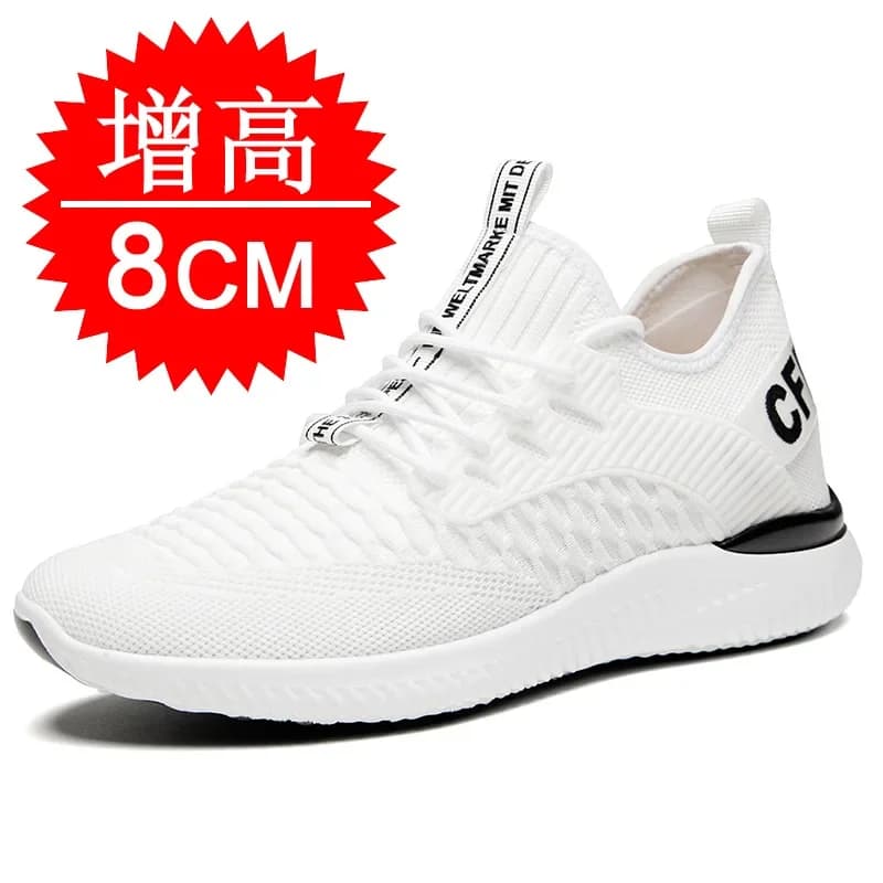 Men Breathable Height Increase Shoes Lightweight Sneakers Invisible Height Increase Shoes 8cm Breathable Mesh Sneakers10cm